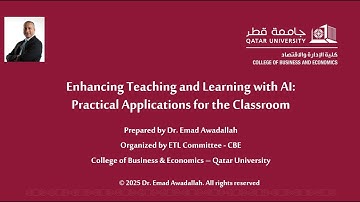 AI in Teaching & Learning: Empowering Faculty at QU | CBE Excellence in Teaching and Learning Series