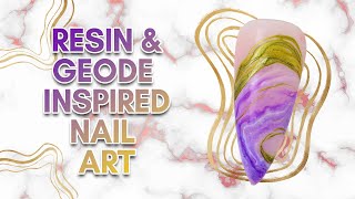 resin geode inspired design easy nail art tutorial