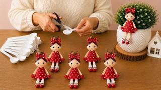 Turn Waste Disposable Spoons Into Cute Ladybug Doll Decoration! 🐞 Amazing DIY Idea