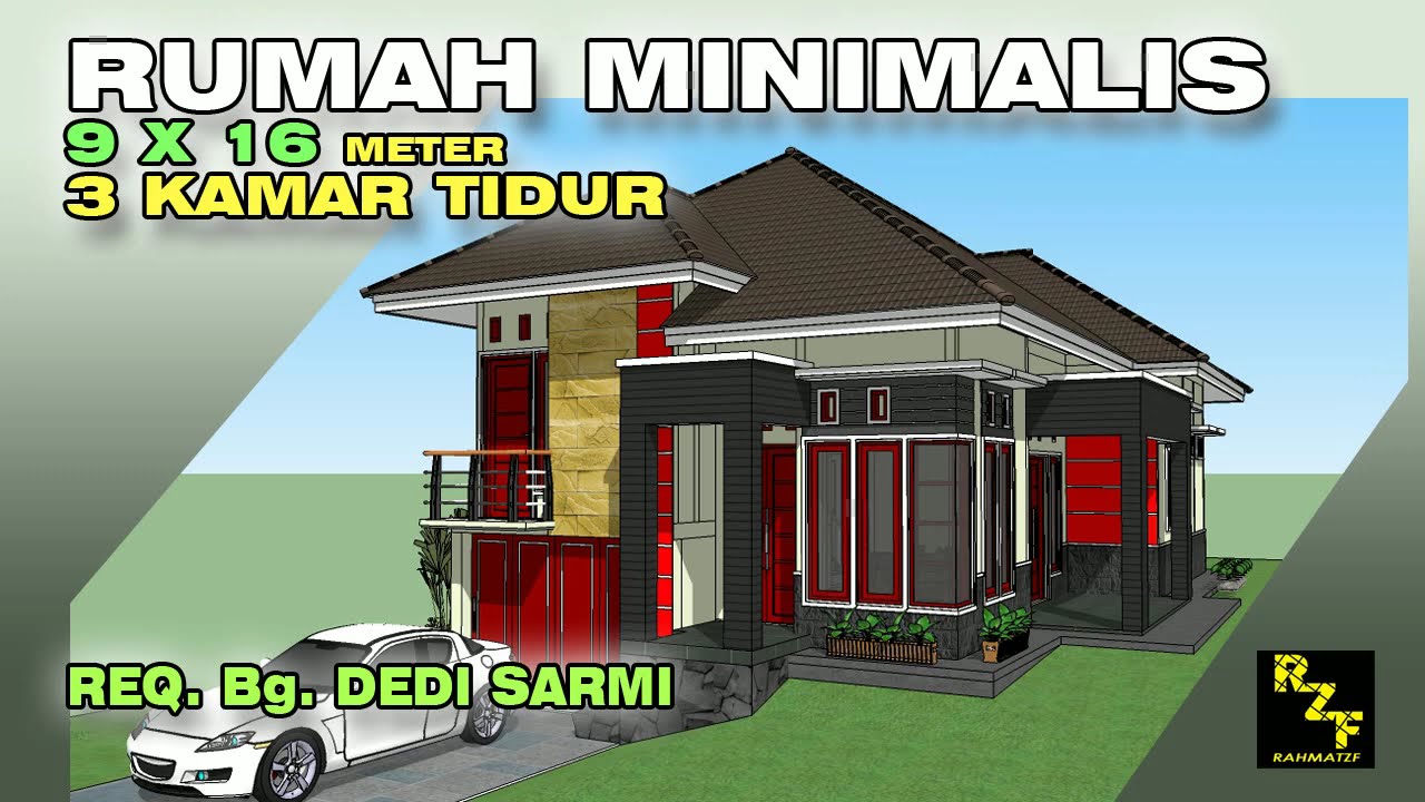 Rumah Minimalis Luas 9X16 Meter 3 Kamar Tidur YouTube