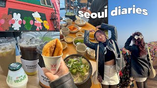 KOREA VLOG 🦋 7-11 iced coffees, seoul tower, banpo hangang park, han river