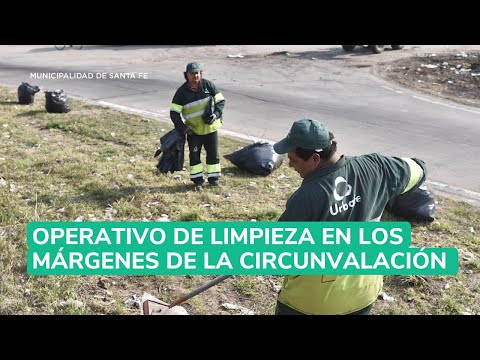 Se realizó un operativo de limpieza en los márgenes de la Circunvalación