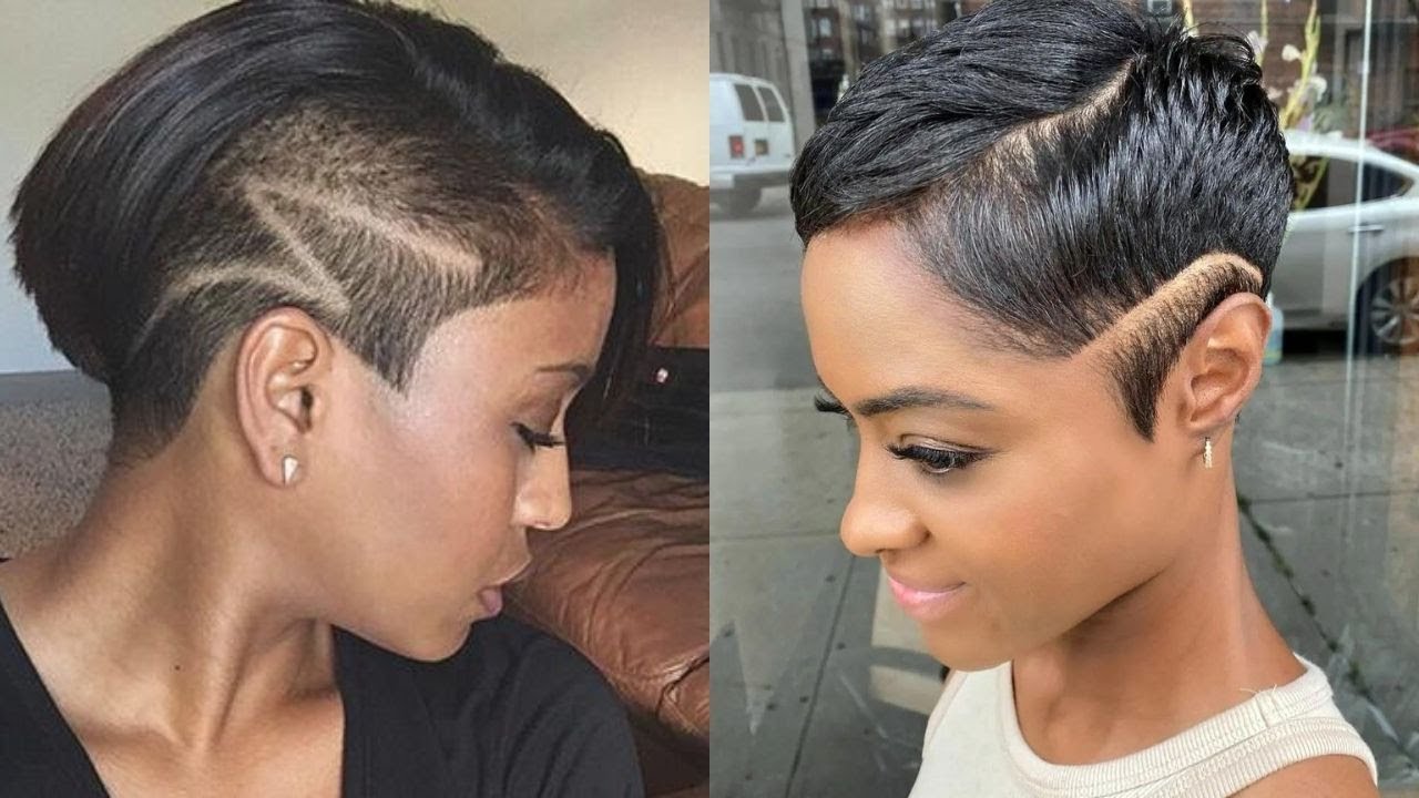 50 Shaved Hairstyles for Black Women | Shaved side hairstyles, Short weave  hairstyles, Short sassy hair