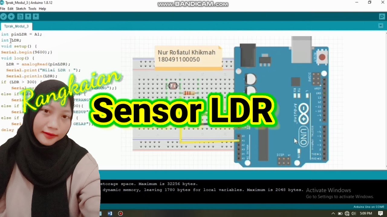 Pembacaan Nilai dari Rangkaian Sensor LDR || Arduino-Fritzing - YouTube