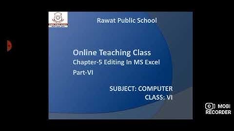 Computer l Class 6 l Ch-5 Editing In MS Excel l Part 6