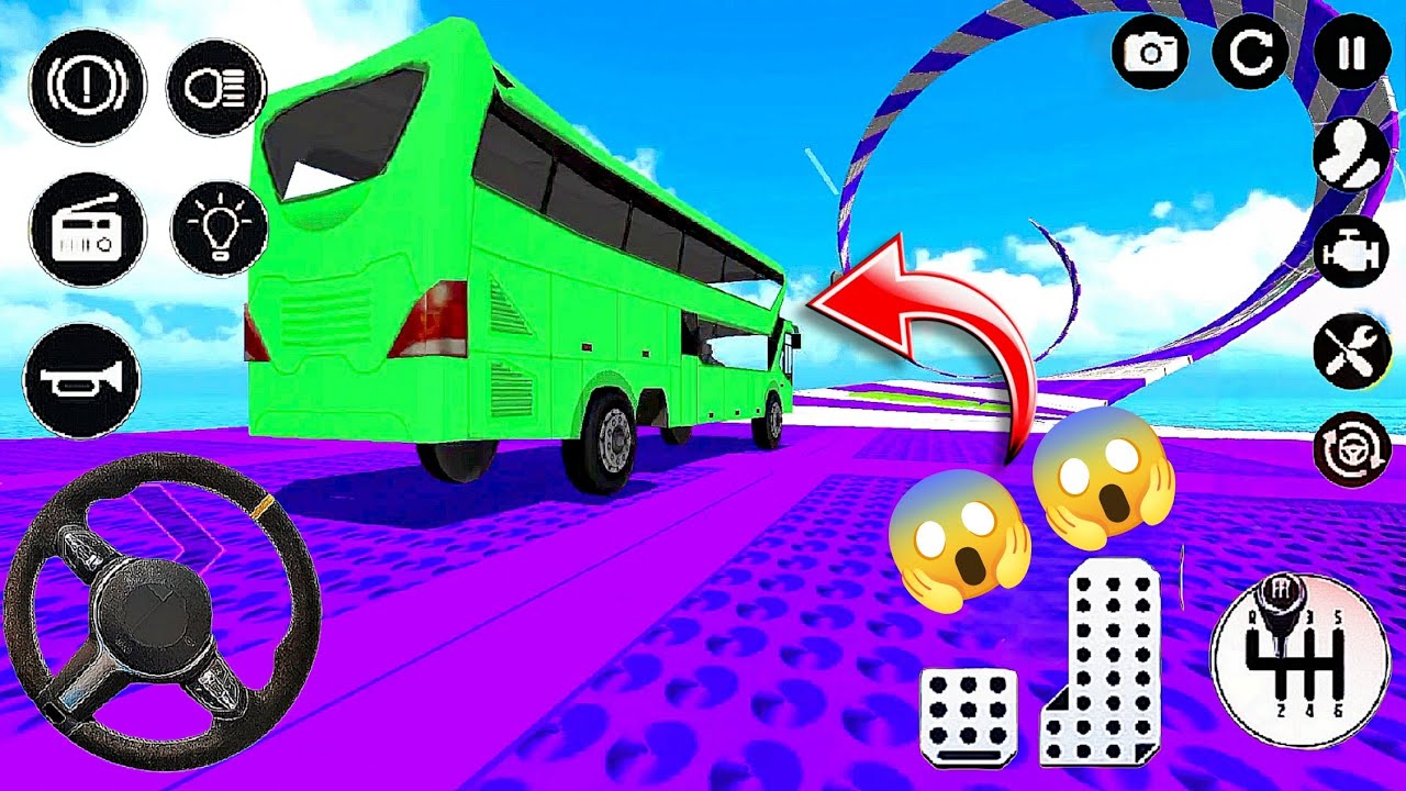 Bus Mega Ramp Extreme Gameplay - Bus Mega Ramp Impossible Stunts ...