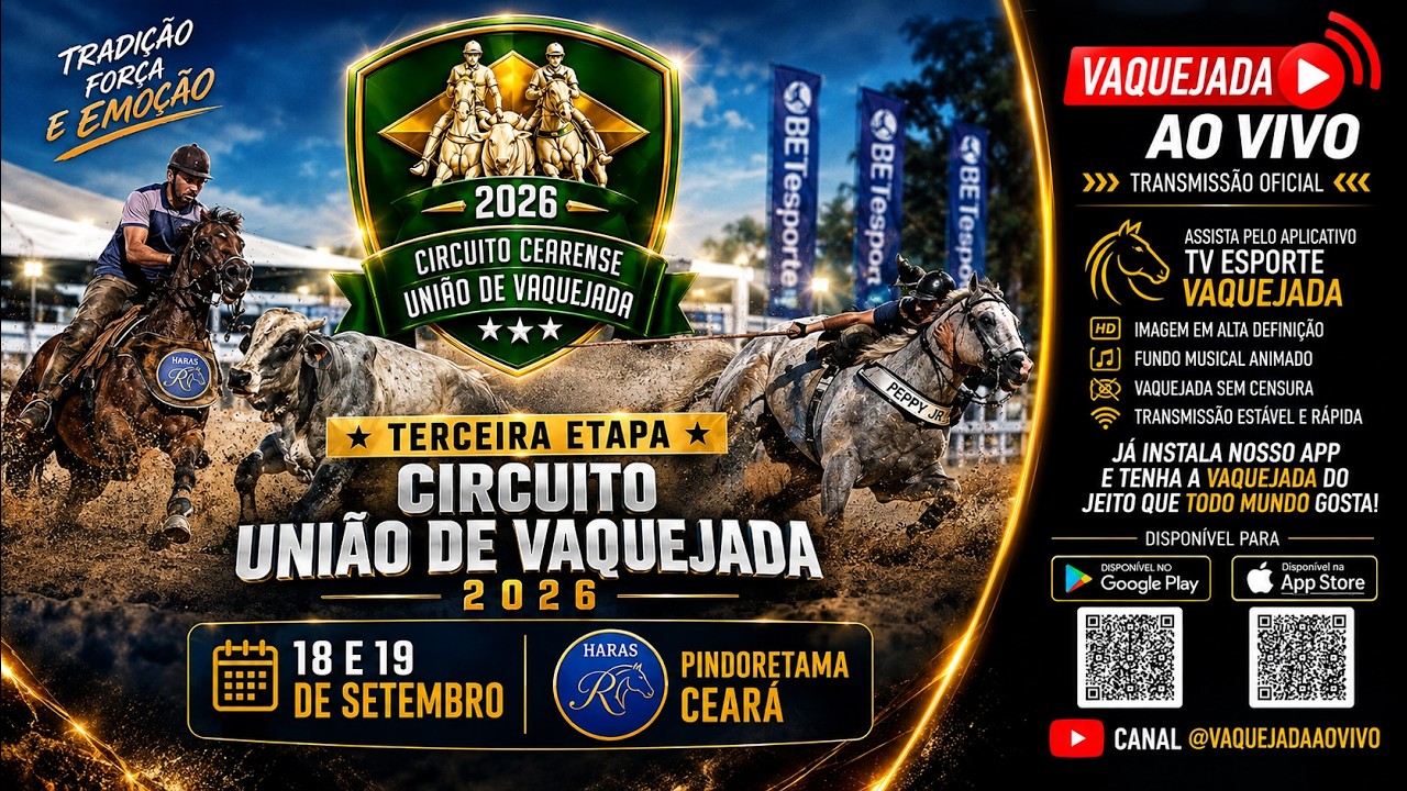DISPUTA  VAQUEJADA AO VIVO CIRCUITO UNIÃO DE VAQUEJADA 2026 | PINDORETAMA - CE
