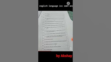 English language||Answer key||Isc 12th||semester1#isc#answerkey#12th#semester1#today