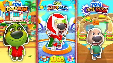 Talking Tom Gold Run VS Hero Dash VS Time Rush | Charcter Ben Running - Gameplay