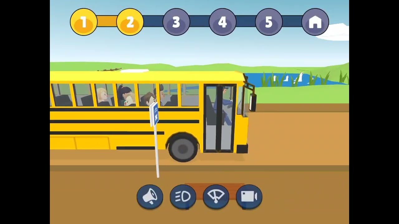 Kids going to school bus 