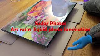 How to make Art resin liquid photo lamination (Please subscribe my channel)