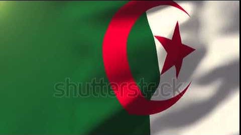 Algeria flag waving in the wind. Looping sun rises style. Animation loop Stock video by