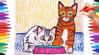 How to Draw Kittens | Animal Coloring Pages | Painting Cats | Cute Cats Coloring Book for Kids