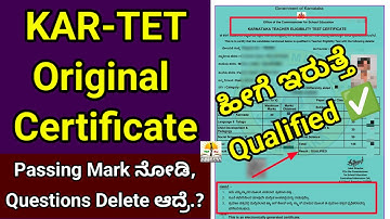 KAR-TET Marks Card | KAR-TET Original Certificate |KAR-TET All Candidates Passing Marks 