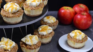 Mini Apple Crumble Baked Cheesecakes