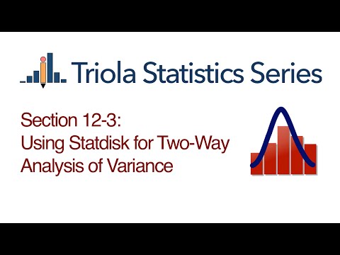 Statdisk Section 12-3: Using Statdisk for Two-Way Analysis of Variance
