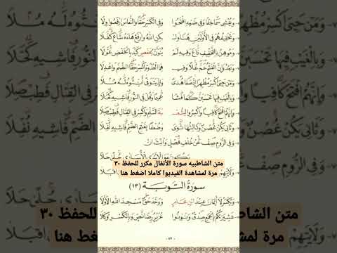 متن الشاطبيه بصوت الشيخ عبد الرشيد صوفي مكرره للحفظ ٣٠ مرة