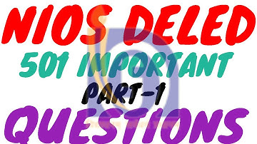 501- IMPORTANT QUESTIONS NIOS DELED FOR UNTRAINED TEACHERS