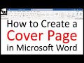 How to Create a Cover Page in Microsoft Word (Built-In & Custom)