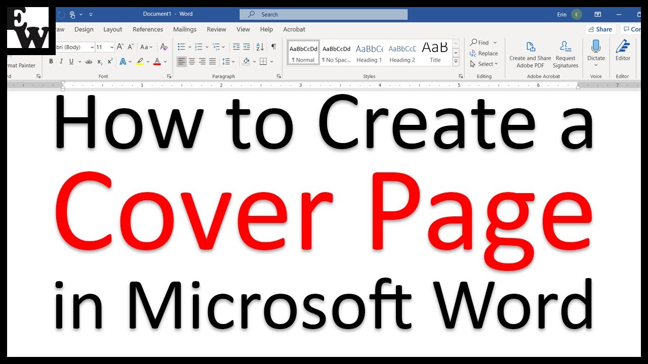 how to make a proper cover page