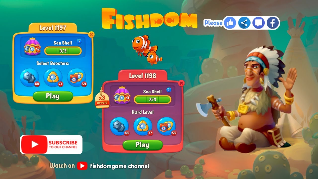 FISHDOM GAME LEVEL 1197 to 1198 II  🐠🦀🦈