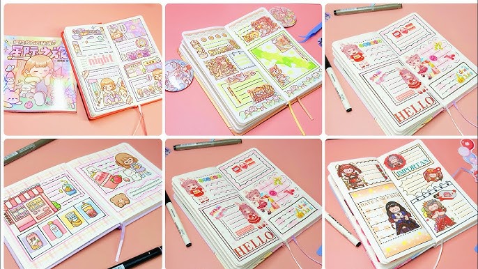 stickers journaling 🤍🤍cute kawaii sticker🌈 Immersive ASMR bullet journal