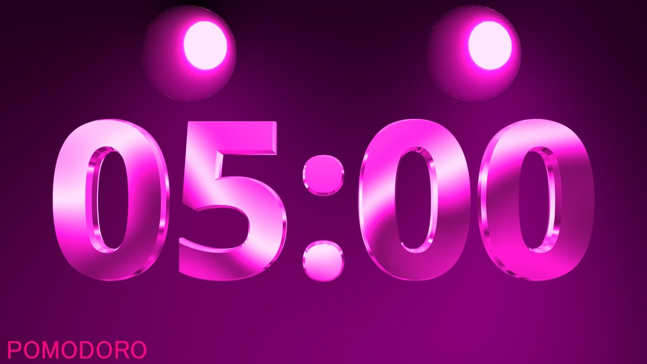 5 Minute Timer - Study - Work - Deep Focus - Countdown Timer - No Music ...