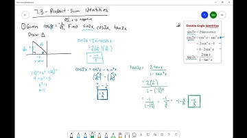 Section 7.3 - Double Angle Identities
