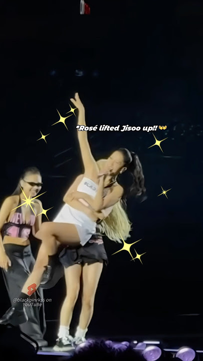 Rosé, Jennie and Lisa trying to lift Jisoo!! 🥰😆 #blackpink