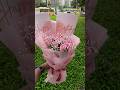 Happy Birthday message paper flower bouquet#baby pink rose Happy Birthday flower paper packing