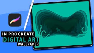 Deer paper cut illustration Drawing - Ipad Pro M1 2021 - Procreate App  #Illustration screenshot 2
