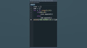 Find Odd even number in 1 to 50 numbers #python #programming