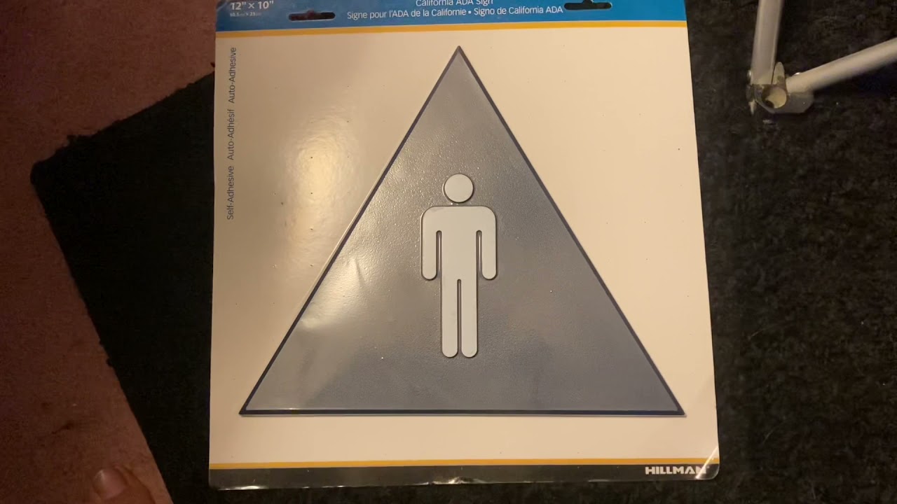 Hillman Men’s Triangle Restroom Sign YouTube