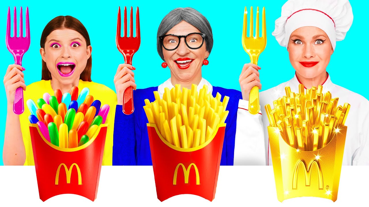 Кулинарный Челлендж: Я против Бабушки | Вкусные Рецепты с Едой от AZaZa Challenge