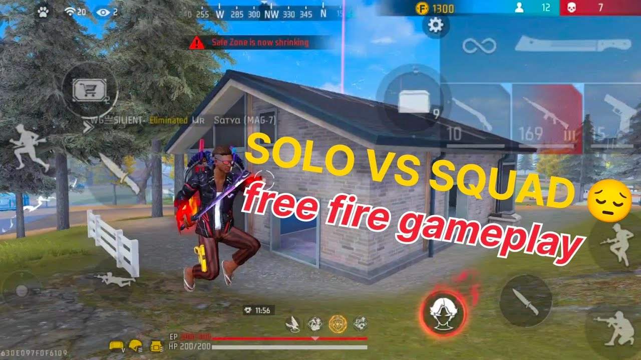free fire solo vs squad 😎 gameplay video training off YouTube FF video ...