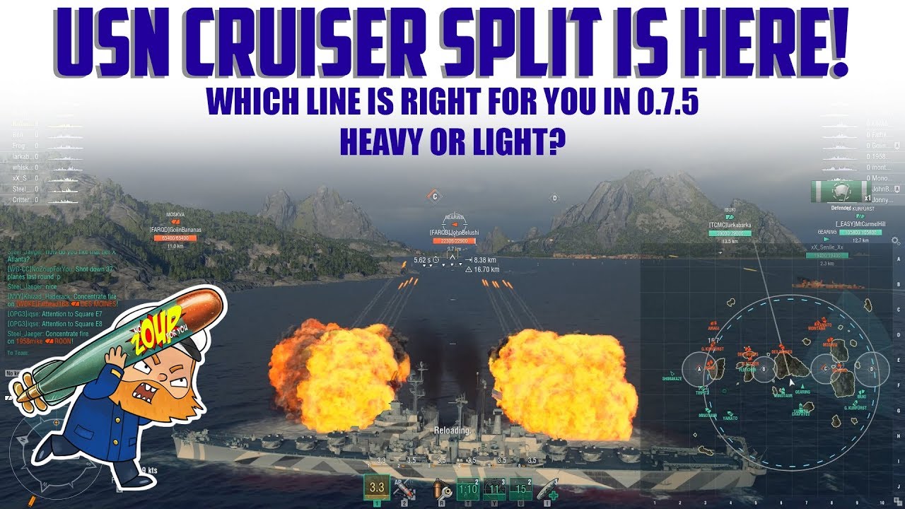 World of Warships USN Cruiser Split 0.7.5 - Which Line is Right for You ...