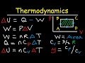 Thermodynamics, PV Diagrams, Internal Energy, Heat, Work, Isothermal, Adiabatic, Isobaric, Physics