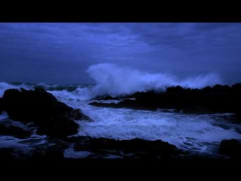 Deep Sleep Ocean Waves - 99.9% Drift Into Sleep Instantly with Powerful Waves in the Dark Night