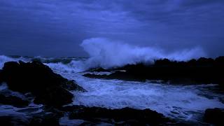 Deep Sleep Ocean Waves - 99.9% Drift Into Sleep Instantly with Powerful Waves in the Dark Night
