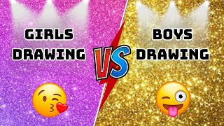 Girls VS Boys ⚡| Girls Drawing VS Boys Drawing👨‍🦰😅👩‍🦰🤩#boy #girls#boysvsgirls
