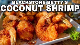 Golden BeerBattered Coconut Shrimp | Blackstone Griddle