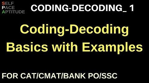 CODING DECODING _LESSON 1_BASICS OF CODING DECODING WITH EXAMPLES FOR CAT/BANK PO/SSC CGL