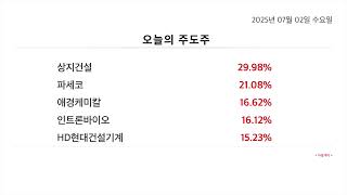 2025년 7월 2일 오늘의 주도주