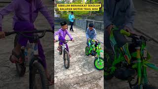 Sebelum Berangkat Sekolah Balapan Motor Trail Mini Well