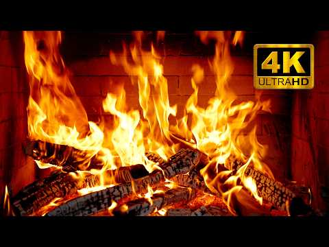 🔥 Cozy Fireplace 4K (12 HOURS) | Crackling Fire Sounds for Sleep, Relaxing Fireplace Ambience