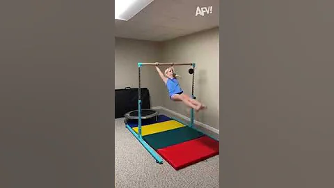 Legend says, she still hangin' there #funny #fail #gymnastics #AFV