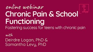 WEBINAR | Chronic Pain & School Functioning