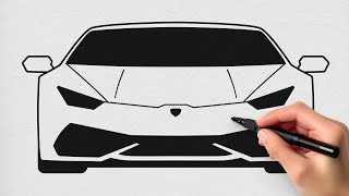 How to Draw a Lamborghini Car Easy | Step by Step Car Drawing