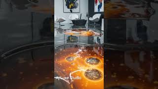 Fluid elegance redefined ✨ #designerfloors #epoxyart #modernluxury #liquidmetal