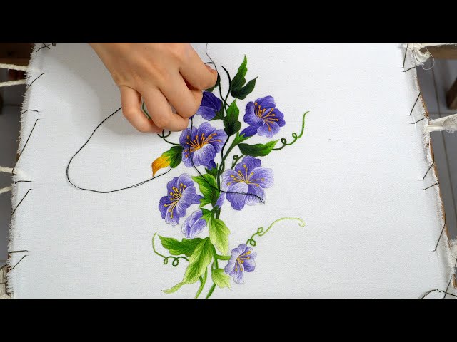Kit05 Purple Wildflowers Embroidery - Beautiful Flower Hand